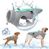 TOPSOSO Gilet Refrigerante Per Cani Con Imbracatura D-Snap, Cinghie Regolabili, Strisce Riflettenti - Protezione Solare, Rete Traspirante, Giacca Per Cani Di Piccola Media e Grande Taglia, Verde L