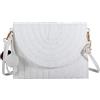 Syrads Pochette estive da donna in paglia intrecciata Borsa a tracolla in paglia Borsa da vacanza al mare,Beige 04