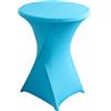 iEventStar Tovaglia elasticizzata in spandex, per tavolo da bar, per tavolo da bistrot e cocktail (blu lago, Ø 60 - 65 cm)