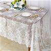 ShinyBeauty Tovaglia di pizzo floreale bianco rettangolo tovaglie 60x120 pollici crema pizzo tovaglie decorazioni da tavola vintage tovaglia da festa tovaglie da sposa vintage giardino