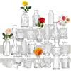 INFTYLE Set di piccoli vasi da 24 mini vasi in vetro vintage per matrimoni, cristalli trasparenti di diverse dimensioni, moderni, sottili, decorazione da tavolo, per fiori, soggiorno, bagno, regalo per la