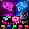 BestLuz Striscia LED alimentata a batteria con timer, striscia luminosa LED a batteria 2 m rgb luci diy con telecomando per camera da letto, TV, festa, skateboard, pianoforte, armadio, arredamento