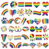 AOMIG Tatuaggi Temporanei Pride, 40 Fogli Tatuaggi Pride Tatuaggi Temporanei LGBT Impermeabile, Adesivi Arcobaleno Set di Tatuaggi Temporanei Arcobaleno, Accessori per Feste, Gay Pride Parade