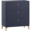 Schildmeyer Comò Alfa in legno blu notte/oro, 80 x 40 x 91,4 cm