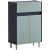 Schildmeyer Lovis 157064 - Mobile base credenza, 56,9 x 33 x 90,3 cm, blu notte - blu tortora