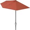 Kingsleeve Ombrellone Mezzaluna a Parete Ø2,7m con Manovella UV80+ Idrorepellente Giardino Balcone Terracotta