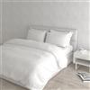 Italian Bed Linen Set Copripiumino Matrimoniale Microfibra Elegant, lavorato in Italia - Parure Copri Piumino - Sacco Piumone 250x200 cm con Patella e Federe Cuscino, Bianco, Matrimoniale