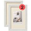 walther design Home HO015VD Cornice portafoto in legno, in confezione da 2 pezzi, da 10 x 15 cm, colore bianco polare