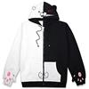 Guturris Unisex Anime Cosplay Cerniera Giacca Felpa Danganronpa Monokuma Cosplay Cappotto Giacca Con Cappuccio Anime (Guanti Bianchi e Neri) M