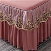 Odot Mantovane Giroletto, Stile Vintage Disegno Pizzo Tinta Unita Mantovana Letto Gonna da Letto Lenzuolo Coprimaterasso, Ruches Antipolvere, per Singolo Matrimoniale (120x200cm,Rosa)