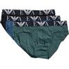 Emporio Armani Slip Uomo Confezione 3 Pezzi Mutande Elastico a Vista Cotone Elasticizzato Underwear Articolo 111734 3R715 Brief, 50436 Marino/Ottanio/Mediterraneo, M