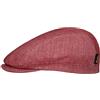 Borsalino Coppola in Lino New Herringbone Uomo - Made Italy Berretto Cappello Piatto con Visiera, Fodera, Fodera Primavera/Estate - M (56-57 cm) Rosso Bordeaux