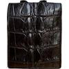 Generic Doppio lato genuino coccodrillo coda di pelle pelle bifold portafoglio per gli uomini, vero alligatore portafoglio uomo, nero, 12cm x 9cm, Portafoglio bifold