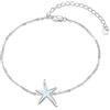 JFASHOP Braccialetto con stelle marine in argento Sterling 925 opale spiaggia marine stelle marine idea regalo per donne e ragazze