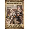 GLOBLELAND You Don'T Stop Riding When You Get Old Targa In Metallo Vintage per Motocicletta Pittura Poster Targa Decorativa Da Parete In Ferro Retrò 12x8 Pollici per La Decorazione