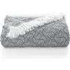 GAMUSI Copriletto multiuso letto e divano. Plaid Foulard copriletto copriletto in morbido cotone geometrico - 180x140 cm, grigio chiaro