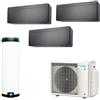 Daikin Climatizzatore Multi+ 7+9+12+120 LT FTXA20CB FTXA25CB FTXA35CB EKHWET120BV3 4MWXM52A QUADRI Split STYLISH Black R-32