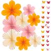 BSITSSS 11PCS Ventagli di Carta PomPon Floreali Decorazioni per Feste, Fiori per Nozze, Compleanno, Matrimoni, Festival (35cm, 25cm, 20cm)