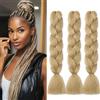 Gairyan Extension per Treccine Africane Extension Capelli Finti per Treccine Afro 60cm Ombre Kanekalon Treccia Capelli Sintetici Crochet Twist Jumbo Braids 3 Pezzi 300g (Biondo Chiaro)