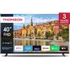 Thomson Smart TV 40 Pollici Full HD Display LED Sistema Google TV DVBT2/C/S2 Classe E Wi-Fi colore Nero - 40FG2S14