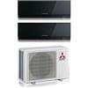 Mitsubishi Electric Climatizzatore Condizionatore MITSUBISHI ELECTRIC Dual Split 7+7 serie KIRIGAMINE ZEN BLACK MSZ-EF Inverter con MXZ-2F33VF WI-FI INTEGRATO R-32 7000+7000 A++/A+