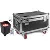 BES Set 8 Fari PAR LED RGB Con Baule Valigia Ricaricabile Luci Discoteca Eventi