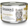 Amanova Cibo Umido in Lattina per Gatti - 12x70 gr - IN BRODO - Tonno con Quinoa