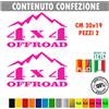 Kit 2 Adesivi 4x4 off Road Montagna Decal Fuoristrada Universale auto cod.1681