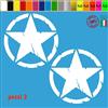 Kit Adesivi 4x4 off Road Stella Militare US Army Scegli Colore e Misura cod.1653
