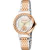 Roberto Cavalli by Franck Muller Orologio Analogico al Quarzo Donna con Cinturino in Acciaio Inox RV1L156M1111