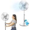 Wintem - Ventilatore a Piantana Regolabile in Acciaio Cromato 50W con 3 Velocità, Oscillazione Automatica e Altezza 100-140 cm - Fan Silenzioso per Casa, Camera da Letto, Salotto o Ufficio