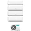 Hisense Climatizzatore Quadri Split Inverter 7000+7000+9000+18000 Btu /h Condizionatore con Pompa di Calore Classe A++/A+ Gas R32 (Unità Interna + Unità Esterna) - 4AMW81U4RJC Serie Hi-Comfort