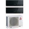 Mitsubishi Electric Climatizzatore Condizionatore MITSUBISHI ELECTRIC Dual Split 7+7 serie KIRIGAMINE ZEN BLACK MSZ-EF Inverter con MXZ-2F42VF WI-FI INTEGRATO R-32 7000+7000 A+++/A++