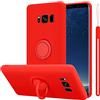 Cadorabo Custodia Compatibile con Samsung Galaxy S8 Plus in Liquid Rosso - Custodia per Cellulare in Silicone TPU Flessibile con Anello - Paraurti per Cover Posteriore Ultra Sottile