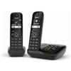 Gigaset AS690A Duo Telefono Cordless, 2 Portatili + Segreteria, Vivavoce Alta Qualità, Tastiera Illuminata ed Ampio Display, Lista Chiamate Fatte, Ricevute e Perse [Versione Italiana]