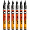 Molotow ONE4ALL 127hs # 225 marcatore, confezione da pezzi, 2 mm 2 mm metallizzato nero, 6 pezzi