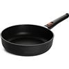 Woll Eco Lite - Padella a bordo alto, induttiva, diametro 24 cm, altezza 7 cm, con manico rimovibile, adatta per tutti i piani cottura, 100% ghisa riciclata, resistente al forno, colore: nero
