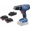 Bosch Professional 18V System Trapano-avviatore con percussione a batteria GSB 18V-21 (incl. 2 batterie da 2.0 Ah, caricabatteria GAL 18V-40, in L-BOXX)