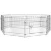 PawHut Recinto per Gatti Cani Cuccioli Gabbia perAnimali in Acciaio Φ158 x 61cm Nero