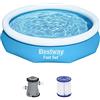 Bestway Fast Set piscina con pompa filtro, Ø 305 x 66 cm, blu, rotondo