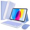 LAMA Custodia per Tastiera con Mouse per iPad 10a Generazione 11 2022 (A2696/A2757/A2777), Custodia Protettiva Sottile con Custodia per Tastiera Bluetooth Wireless Staccabile e Mouse e Portamatite