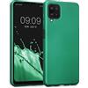 kwmobile Custodia Compatibile con Samsung Galaxy A12 Cover - Back Case Morbida - Protezione in Silicone TPU Effetto Metallizzato verde metallizzato