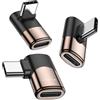 MOGOOD Adattatore USB C Angolare 90 Gradi, 3 Pezzi, Connettore Type C Maschio a Femmina, 100W PD Ricarica Rapida, Compatibile con iPhone 17 Pro Max, MacBook, Samsung Galaxy S25 Ultra, iPad, Switch