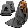 Elite Paws® UK,Asciugamani di lusso in microfibra per cani (2 pezzi), extra morbidi spessi, 140x70 cm, prodotto per la toelettatura dei cuccioli, accappatoio/tappetino da bagno/coperta alternativa