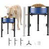 ELLBM Supporto per ciotole rialzate regolabile in acciaio inox,4 altezze regolabili, 7~11 pollici,larghezza regolabile,antiscivolo,porta ciotole per cani di piccola taglia e gatto,medie e grandi,