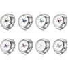 JewelryWe Orologio da polso elastico farfalla - Anello da donna analogico al quarzo con farfalla con numeri romani e cinturino elastico in lega argento/oro, argento, 8 pezzi