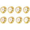 JewelryWe Orologio da polso elastico farfalla - Anello da donna analogico al quarzo con farfalla con numeri romani e cinturino elastico in lega argento/oro, Oro 8 pezzi