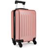 KONO Trolley Bagaglio a Mano 48x30x20cm Valigia Rigida in ABS Valigie Piccola con 4 Ruote, 26L (Nudo)