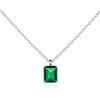 namana Collana Donna Argento Sterling 925 con una Pietra Verde Smeraldo Taglia Smeraldo, Collana Verde per Donna e Ragazza, Collane con una Pietra Rettangolare con Scatola Regalo