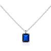 namana Collana Donna Argento Sterling 925 con una Pietra Blu Zaffiro Taglia Smeraldo, Collana Blu per Donna e Ragazza, Collane con una Pietra Rettangolare con Scatola Regalo